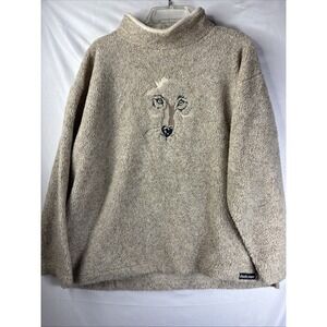 Vintage Winona Sweater Wolf Embroidery Grey Wildlife Nature Size Small